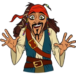 Jack Sparrow Cartoon Sticker