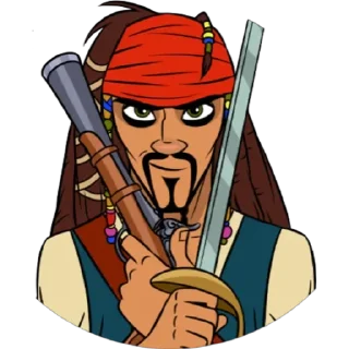 Jack Sparrow Cartoon Sticker