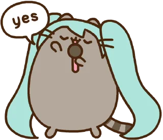 Hatsune Miku x Pusheen Sticker