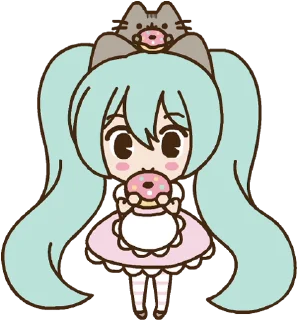 Hatsune Miku x Pusheen Sticker