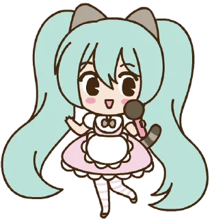 Hatsune Miku x Pusheen Sticker