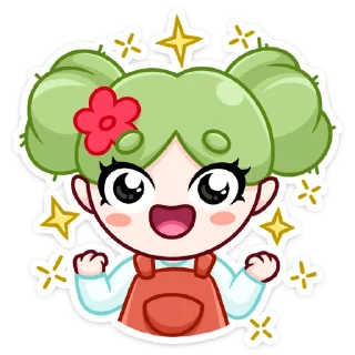 девушка кактус Sticker
